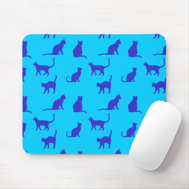 Royal Blue Cat  Mouse Pad (With Mouse)