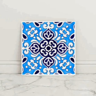 Royal Blue Ceramic Classic Geometric Mosaic  Tile