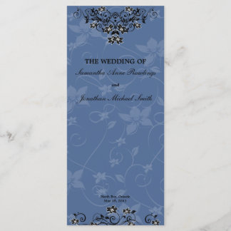 Royal Blue Chandelier Floral Wedding Program Programme