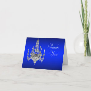 Royal Blue Chandelier Thank You Cards
