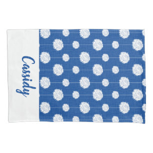 Royal Blue Cheerleader Pom Pom Pattern Pillowcase