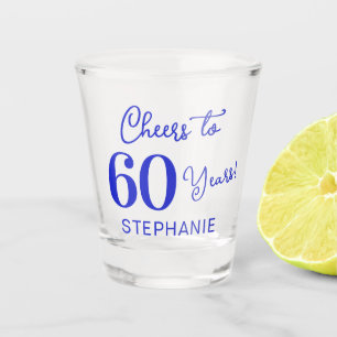 Royal Blue Cheers to 60 Years 60th Birthday Shot Glass