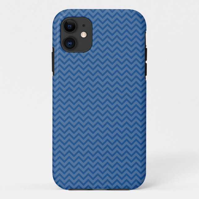 Royal blue chevron zigzag stripes zig zag pattern Case-Mate iPhone case (Back)