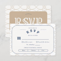 Royal Blue Classic Retro RSVP Enclosure Card