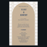 Royal Blue Classic Retro Wedding Ceremony Program<br><div class="desc">Designed to coordinate with our Minimalist Rustic Collection, this customisable ceremony program card features the trendy & popular arch with classic font on a pattern background. For more advanced customisation of this design, e.g. changing layout, font or text size please click the "CUSTOMIZE" button above. Please contact me for any...</div>