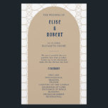 Royal Blue Classic Retro Wedding Ceremony Program<br><div class="desc">Designed to coordinate with our Minimalist Rustic Collection, this customisable ceremony program card features the trendy & popular arch with classic font on a pattern background. For more advanced customisation of this design, e.g. changing layout, font or text size please click the "CUSTOMIZE" button above. Please contact me for any...</div>