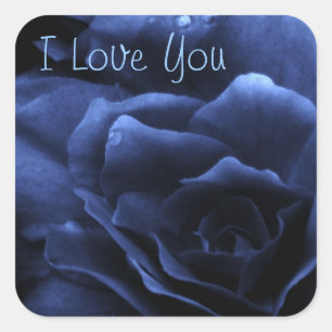 Royal Blue Close Up of a Double Begonia Square Sticker