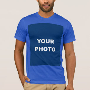 Royal Blue Colour Add Image Photo Picture Logo Men T-Shirt