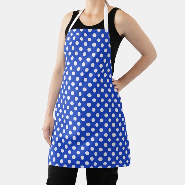 Royal Blue Combination Polka Dots by STaylor Apron (Insitu)