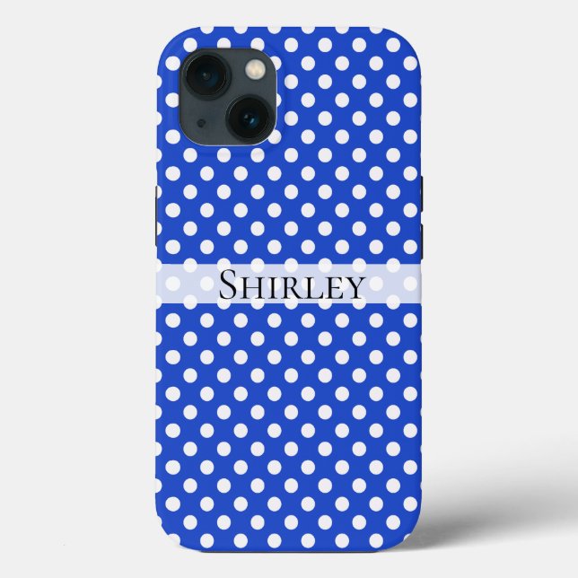 Royal Blue Combination Polka Dots by STaylor Case-Mate iPhone Case (Back)