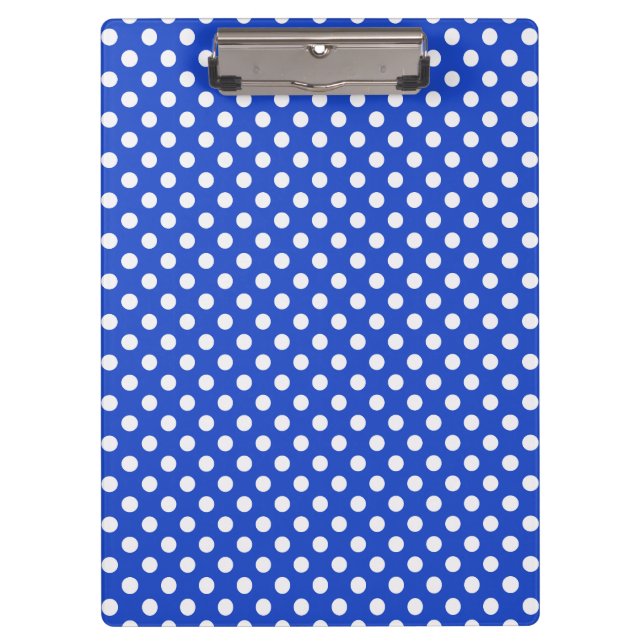 Royal Blue Combination Polka Dots by STaylor Clipboard (Front)