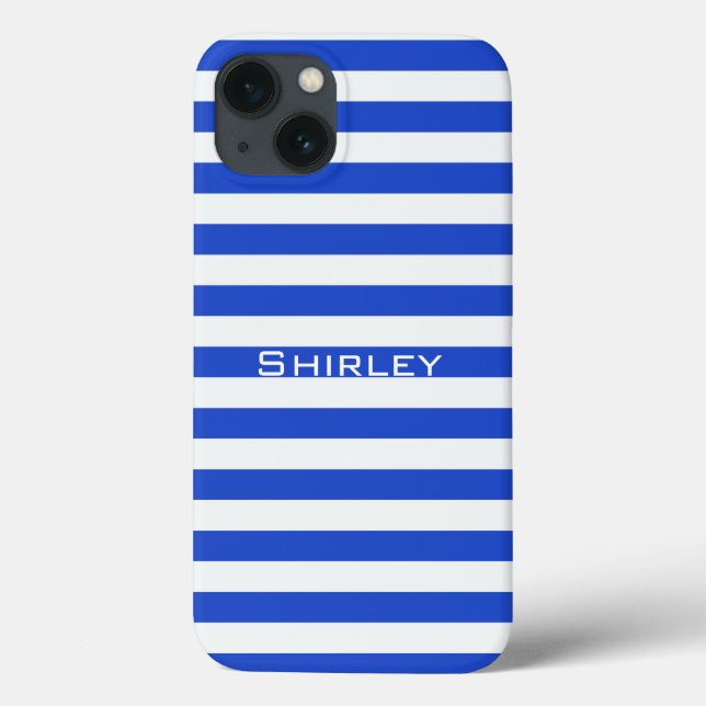 Royal Blue Combination Stripes by Shirley Taylor Case-Mate iPhone Case (Back)