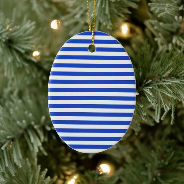 Royal Blue Combination Stripes by Shirley Taylor Ceramic Tree Decoration (Tree)