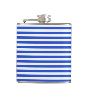 Royal Blue Combination Stripes by Shirley Taylor Hip Flask