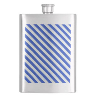 Royal Blue Combination Stripes by Shirley Taylor Hip Flask