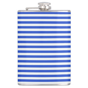 Royal Blue Combination Stripes by Shirley Taylor Hip Flask