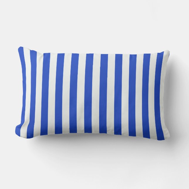 Royal Blue Combination Stripes by Shirley Taylor Lumbar Cushion (Front)