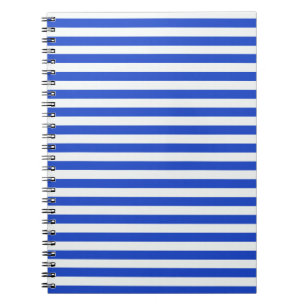 Royal Blue Combination Stripes by Shirley Taylor Notebook