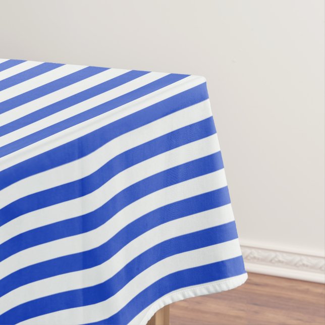 Royal Blue Combination Stripes by Shirley Taylor Tablecloth (In Situ)