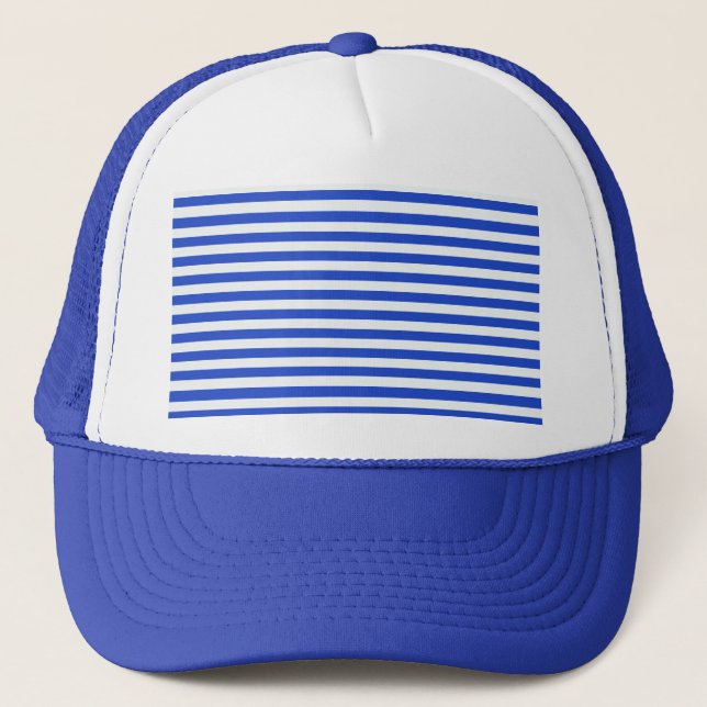 Royal Blue Combination Stripes by Shirley Taylor Trucker Hat (Front)