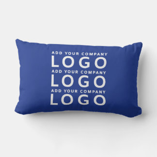 Royal Blue Custom Company Logo Business Branding  Lumbar Cushion