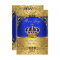 Royal Blue Damask Gold Crown Baby Shower Boy SMALL