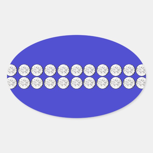 Royal Blue Diamond Oval Sticker (Front)