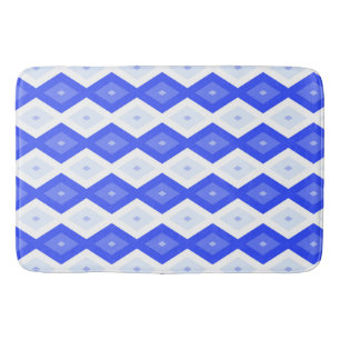 Royal blue diamond pattern bath mat