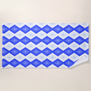 Royal blue diamond pattern beach towel