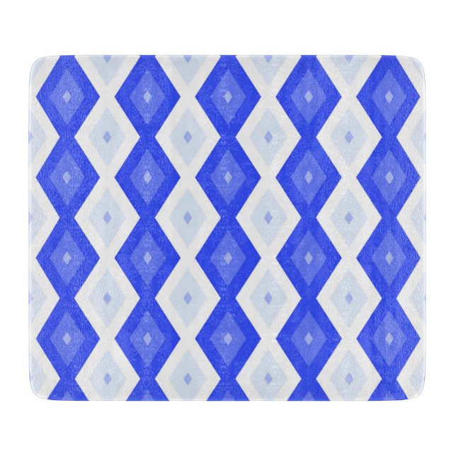 Royal blue diamond pattern cutting board (Front)