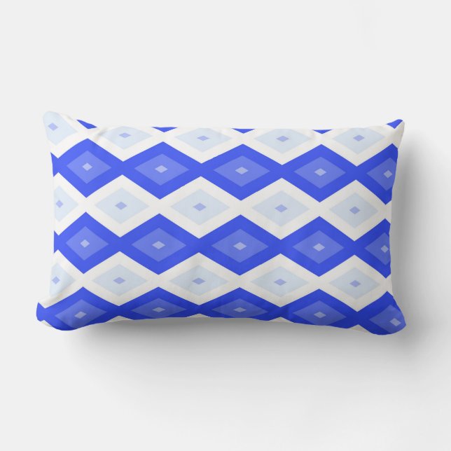 Royal blue diamond pattern lumbar cushion (Front)