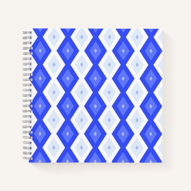 Royal blue diamond pattern notebook (Front)