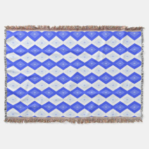 Royal blue diamond pattern throw blanket