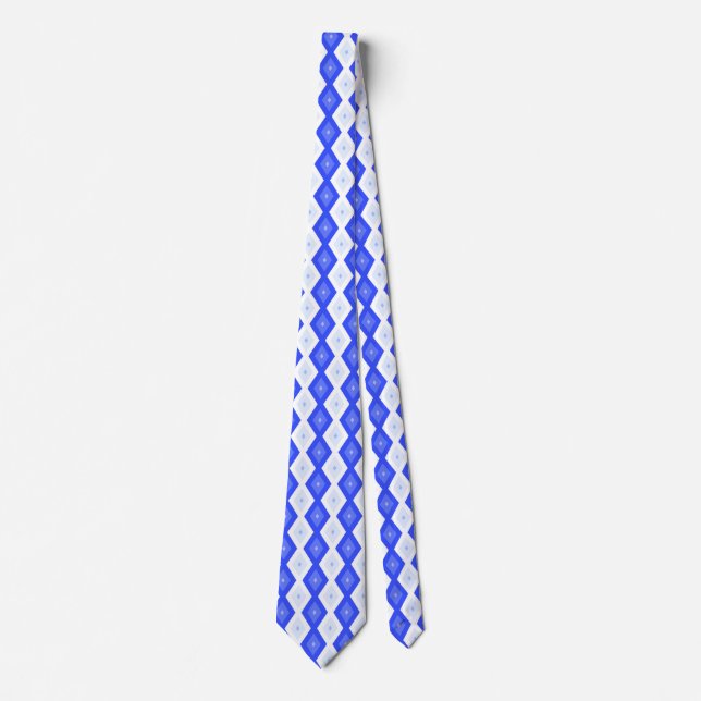 Royal blue diamond pattern tie (Front)