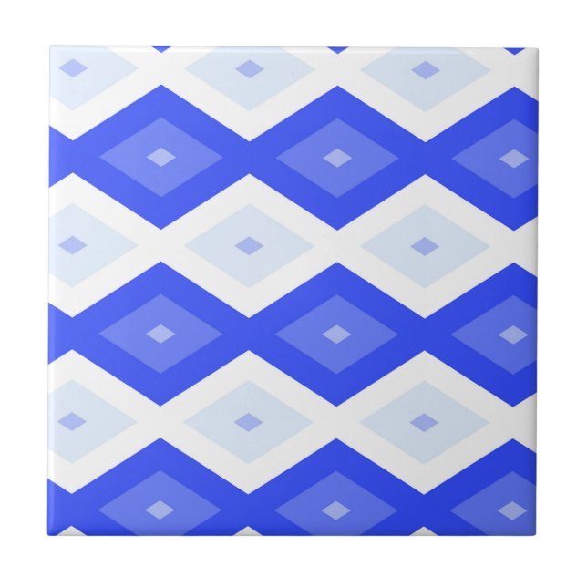 Royal blue diamond pattern tile (Front)