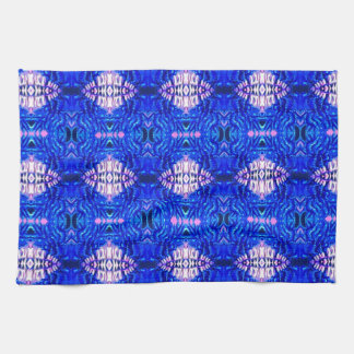 royal blue diamond sand hippie tiedye rug pattern tea towel