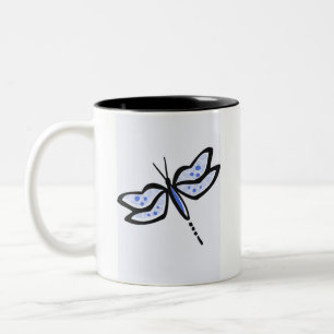 Royal Blue Dragonfly Two-Tone Coffee Mug