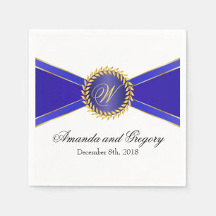 Royal Blue Elegance Monogram Napkin
