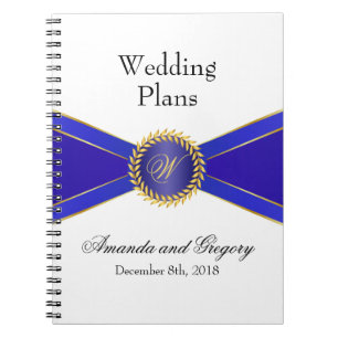 Royal Blue Elegance Monogram Spiral Notebook