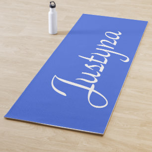 Royal Blue Elegant Name Stylish Simple Yoga Mat