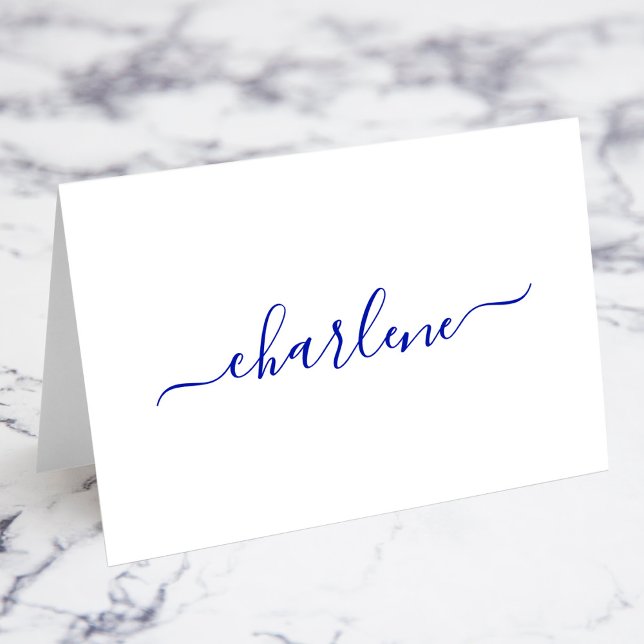 Royal Blue Elegant Signature Name Place Cards (Royal Blue Elegant Signature Name Place Cards)