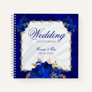 Royal Blue Elegant Wedding Budget Guest Book