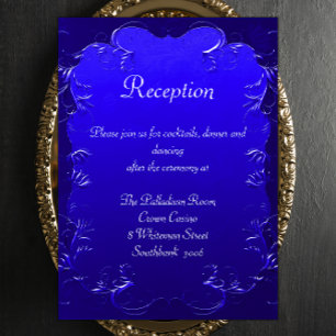 Royal Blue Elegant Wedding Reception Enclosure Card