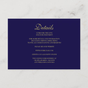 Royal Blue Enclosure Card Details