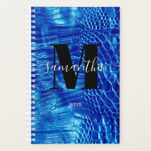 Royal Blue Faux Leather Signature Monogram 2025 Planner