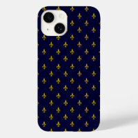 Royal Blue Fleur De Lis Pattern