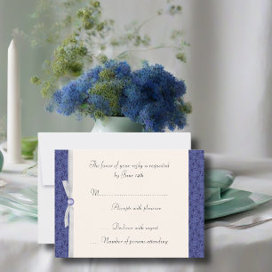 Royal Blue Florentine RSVP Card