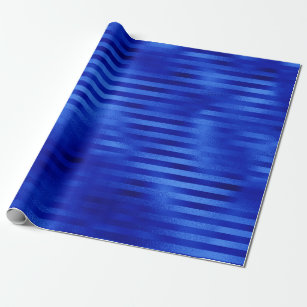 Royal Blue Foil Striped Hanukkah Wrapping Paper