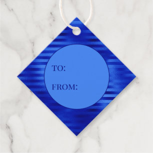 Royal Blue Foil Striped To From Hanukkah Favour Tags