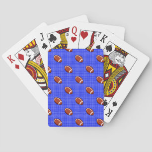 Royal Blue Football Pattern Playing Cards